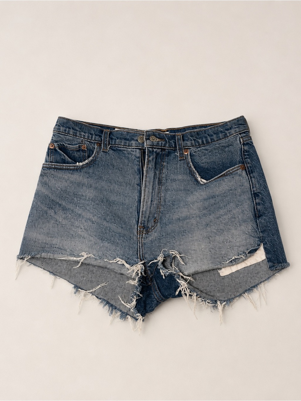 Abercrombie & Fitch Distressed Light Blue Denim Cutoff Shorts